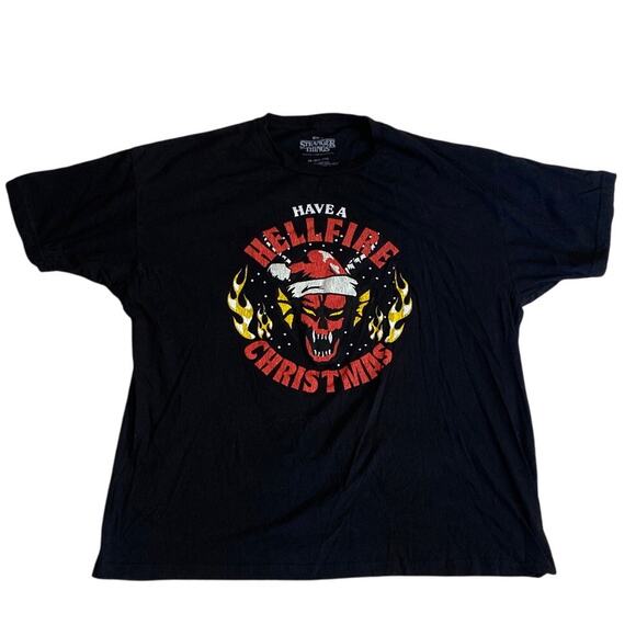 Stranger Things Netflix T- Shirt 2X Unisex Black Short Sleeve Hellfire MadEngine - Picture 1 of 6